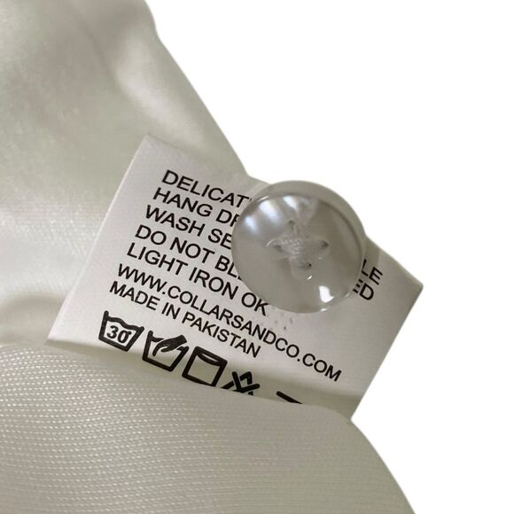 Collars & Co Polo Shirt Men XL White Long Sleeve Button Up Dress Collar NEW - Picture 7 of 8